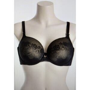 Soma Stunning Support Full Coverage Underwire Bra Size 36DDD Black lace romantic